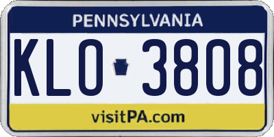 PA license plate KLO3808