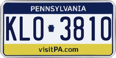 PA license plate KLO3810