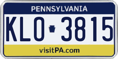 PA license plate KLO3815