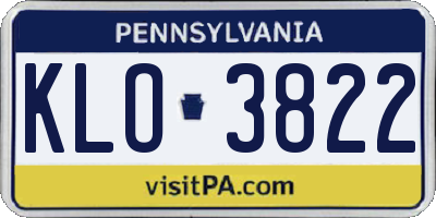 PA license plate KLO3822