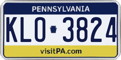 PA license plate KLO3824