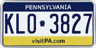 PA license plate KLO3827