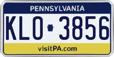 PA license plate KLO3856