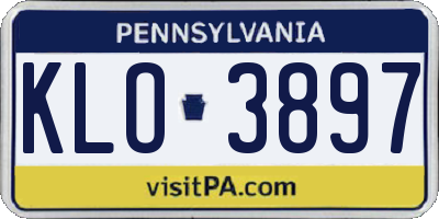 PA license plate KLO3897
