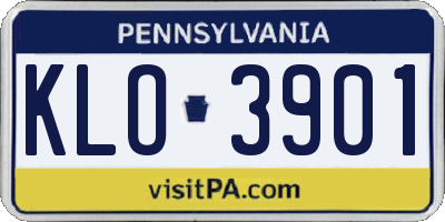 PA license plate KLO3901
