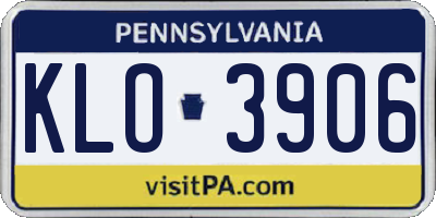 PA license plate KLO3906