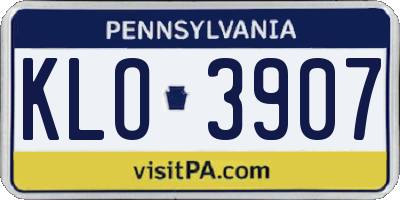 PA license plate KLO3907