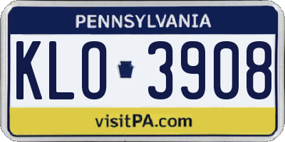 PA license plate KLO3908