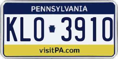 PA license plate KLO3910