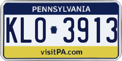 PA license plate KLO3913