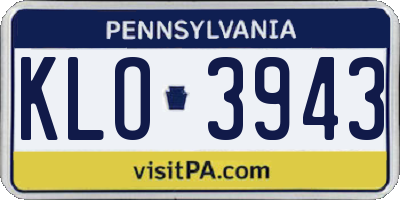 PA license plate KLO3943