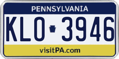 PA license plate KLO3946
