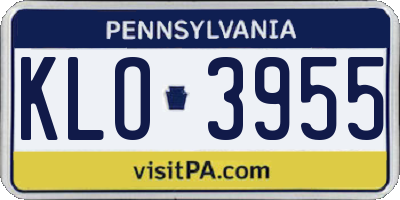 PA license plate KLO3955