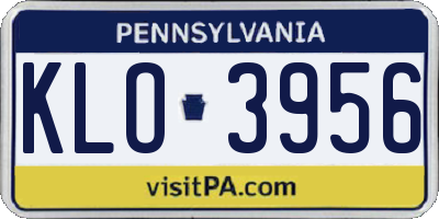 PA license plate KLO3956