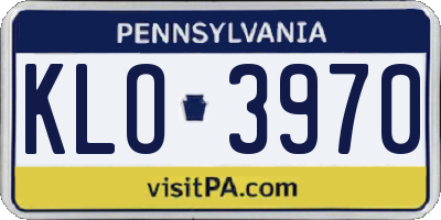 PA license plate KLO3970