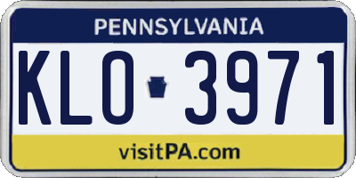 PA license plate KLO3971