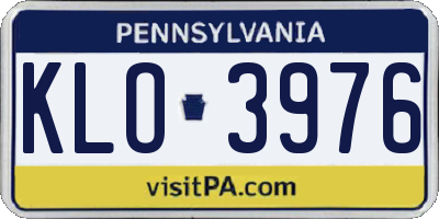 PA license plate KLO3976