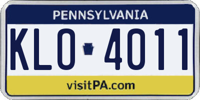 PA license plate KLO4011