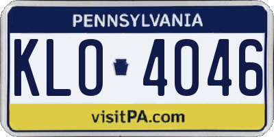 PA license plate KLO4046
