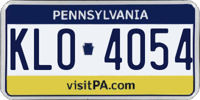 PA license plate KLO4054