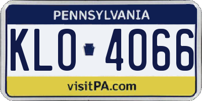 PA license plate KLO4066
