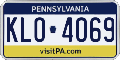 PA license plate KLO4069