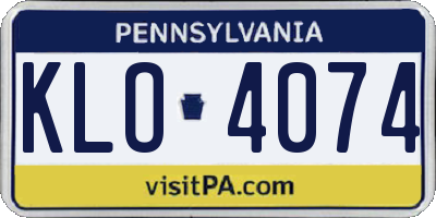 PA license plate KLO4074