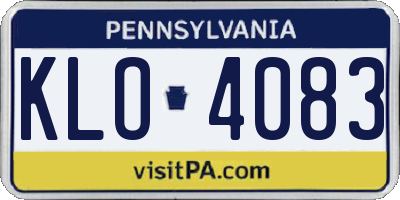 PA license plate KLO4083