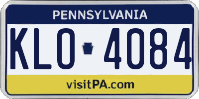 PA license plate KLO4084