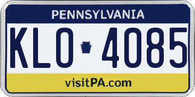 PA license plate KLO4085