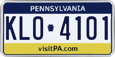 PA license plate KLO4101