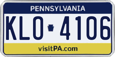 PA license plate KLO4106