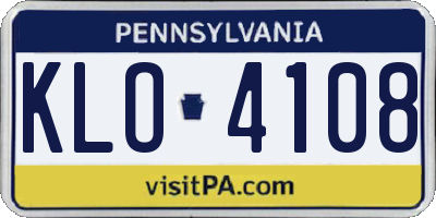 PA license plate KLO4108