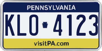 PA license plate KLO4123