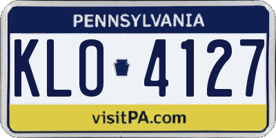 PA license plate KLO4127