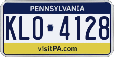 PA license plate KLO4128