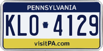 PA license plate KLO4129
