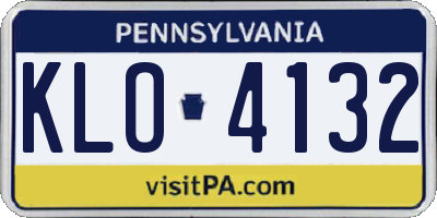 PA license plate KLO4132