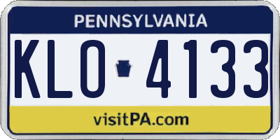 PA license plate KLO4133