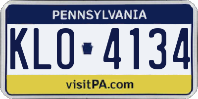 PA license plate KLO4134