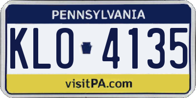 PA license plate KLO4135