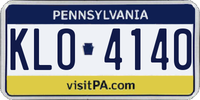 PA license plate KLO4140