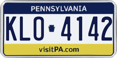 PA license plate KLO4142
