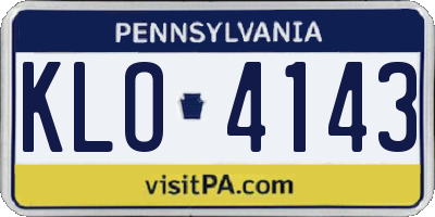 PA license plate KLO4143