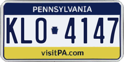 PA license plate KLO4147