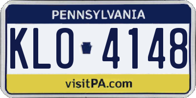 PA license plate KLO4148