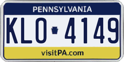 PA license plate KLO4149