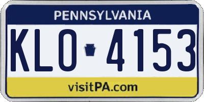 PA license plate KLO4153