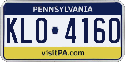 PA license plate KLO4160