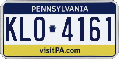 PA license plate KLO4161